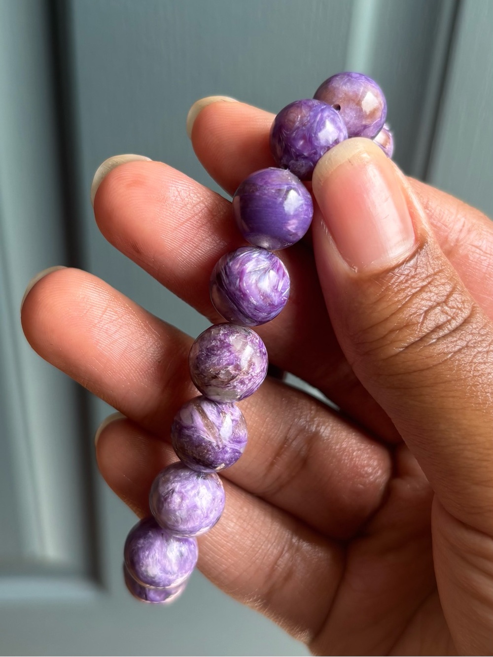 HQ Russian Charoite Crystal Bracelet 12mm - Picture 6 of 12